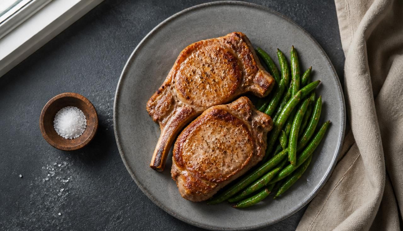 Pork Chops and Green Beans