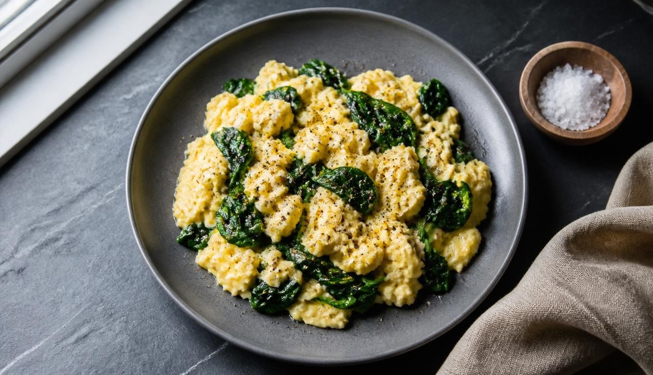 Scrambled Eggs and Spinach