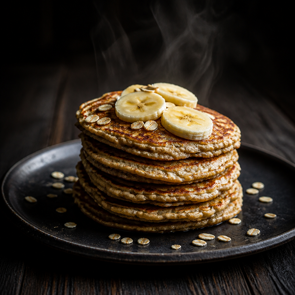Vegan Banana Oatmeal Pancakes