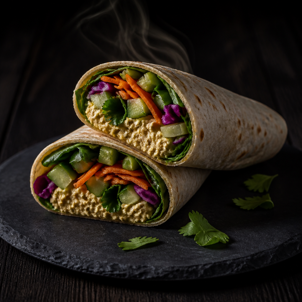 Vegan Hummus And Veggie Wrap
